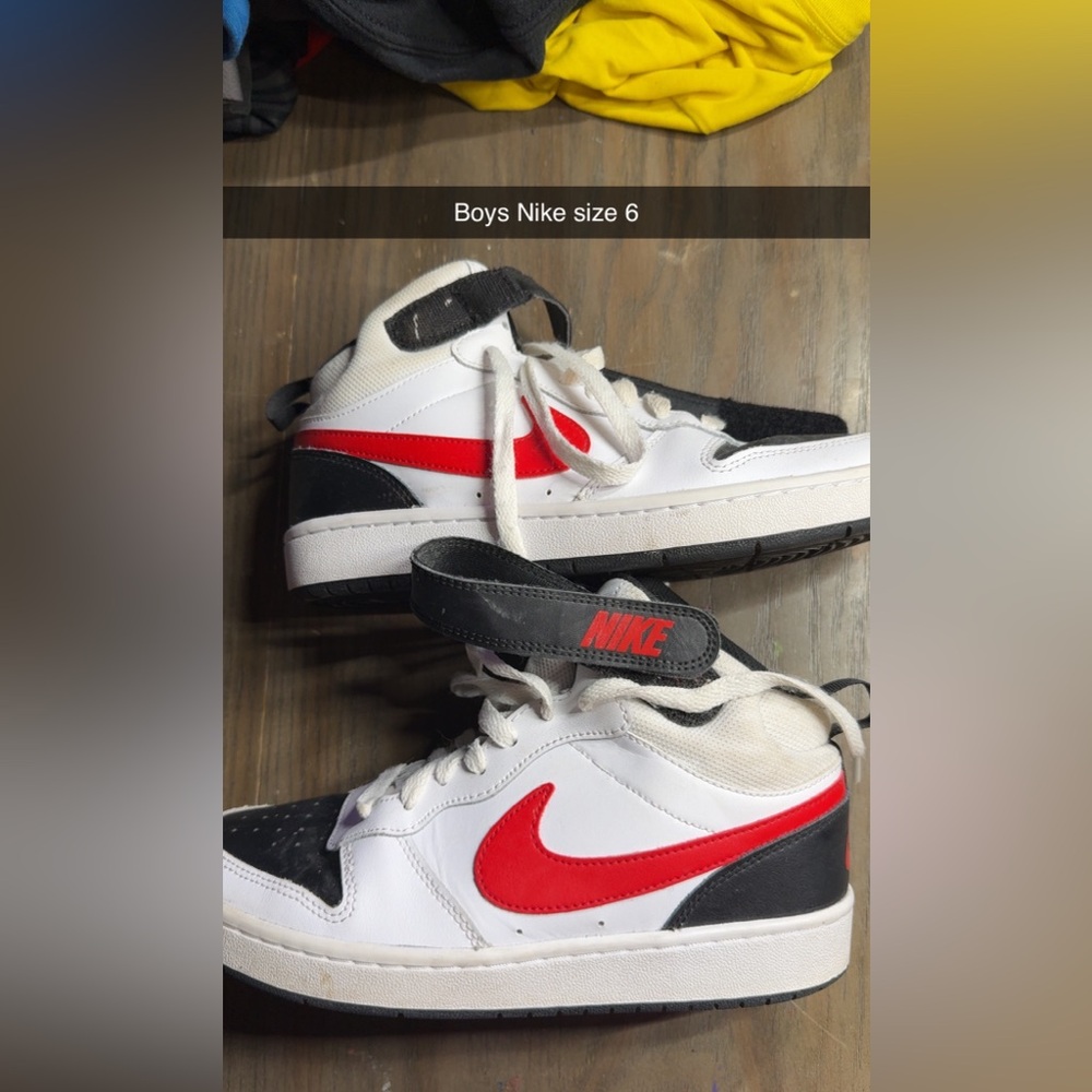 Nike Red and Black High-Top Sneakers